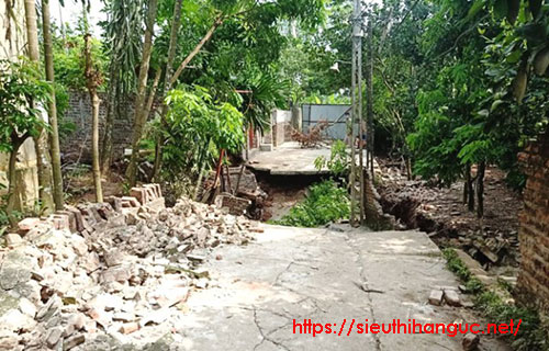 Sụt lún tại xã Hòa Xá huyện Ứng Hòa